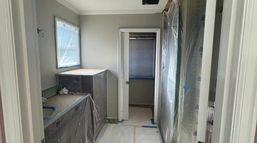 Professional covering and masking to protect your home.